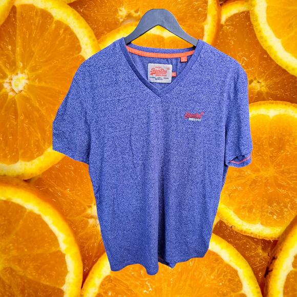 Super Dry Men's Vintage V-neck Short Sleeve Embroidered Logo T-shirt‎ Size XXL - Picture 2 of 10